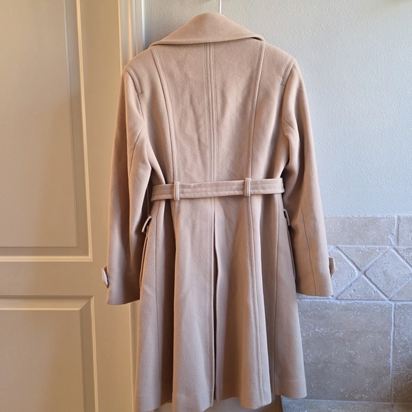 DKNYC Vintage Camel Wool Coat Belted Pockets Old Money Quiet Luxury Minimalist 6 - Picture 6 of 9